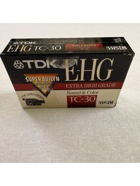 Sealed TDK EHG TC-30 VHS-C Blank Video Camcorder Cassette